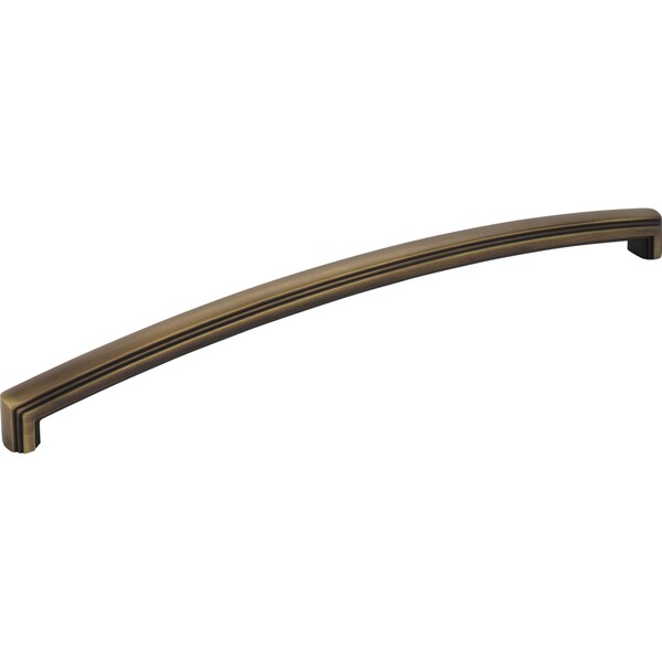 Jeffrey Alexander 12" Center-to-Center Antique Brushed Satin Brass Delgado Appliance Handle 519-12ABSB - main